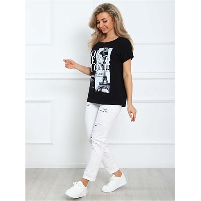 Футболка "Флорет" (Черный)