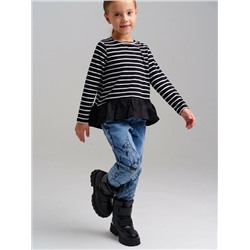 Фуфайка трикотажная для девочек (футболка с длинными рукавами)