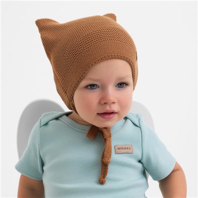 Шапка детская MINAKU, размер 46-48, коричневая