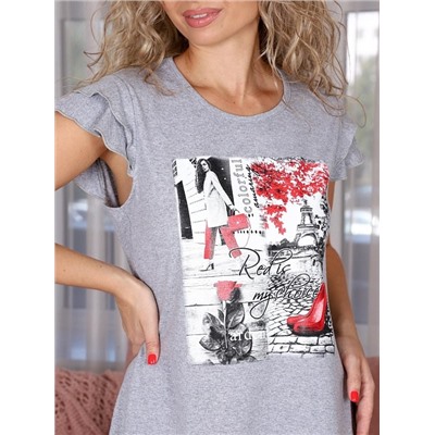 Сорочка "Манифик" (Серый меланж)