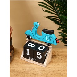 Календарь настольный «Мопед», 14×5.5×14.5 см, дерево, бирюзовый