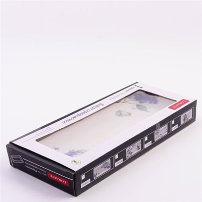 60223 Блюдо сервировочное прямоугольное Букет фантазий доломит LR (х24)