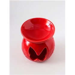 Аромалампа для эфирных масел «Бабочка», керамика, красная, 7.2×7.2×8.9 см