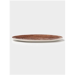 Блюдо для подачи Magistro Wood, 16×14×0.6 см, фарфор, коричневая
