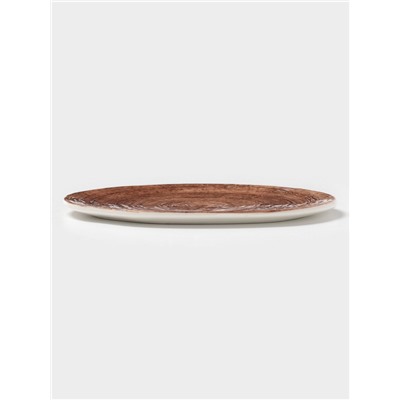 Блюдо для подачи Magistro Wood, 16×14×0.6 см, фарфор, коричневая