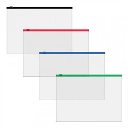 Папка на гибкой молнии А5+ Fizzy Clear прозрачная 61166 ErichKrause