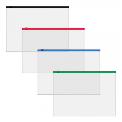 Папка на гибкой молнии А5+ Fizzy Clear прозрачная 61166 ErichKrause