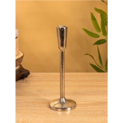 Подсвечник «Модэст», 8×8×23 см, алюминий, серебристый