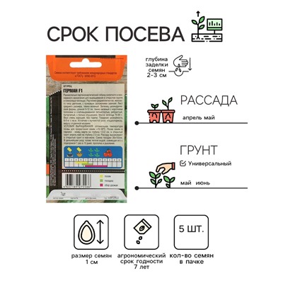 Семена огурца "Герман", F1, 5 шт.