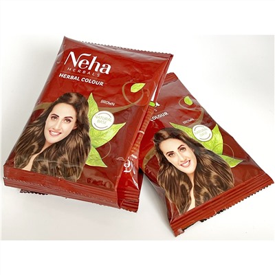 Neha Herbals Hair Colour Brown / Краска для Волос Коричневый (20г*10 пакетик) 200 г