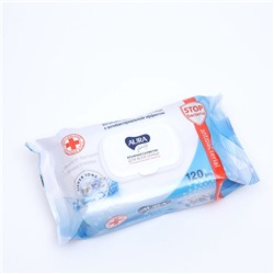 Влажные салфетки AURA FAMILY, для всей семьи, с антибактериальным эффектом 120 шт.