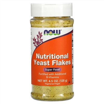 Now Foods, Пищевые дрожжи в хлопьях, 128 г (4,5 унции)