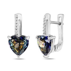 Серьги, мистик кварц синий, Ирис