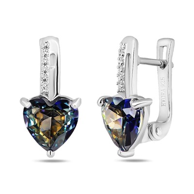 Серьги, мистик кварц синий, Ирис