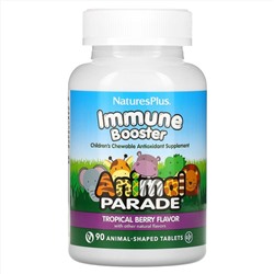 Nature's Plus, Source of Life, Animal Parade, добавка для укрепления детского иммунитета, вкус натуральных тропических ягод, 90 животных