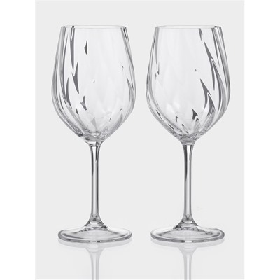 Бокалы для белого вина CRYSTAL BOHEMIA CREX OPTIC, 480 мл, набор 2 шт., стекло, прозрачные