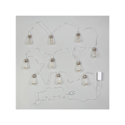 Гирлянда «Нить» 3 м с насадками «Лампа», IP20, прозрачная нить, 80 LED, свечение мульти, 8 режимов, 220 В