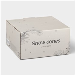 Салатник новогодний Доляна Snow cones, 800 мл, d=15.5 см, керамика, белый