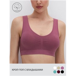 Omsa Топ OmD 1121S Cotton Майка "Toп" женская (кроп-топ на широких бретелях с вкладышами), CO