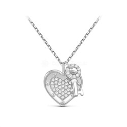 Колье из серебра с фианитами родированное 925 пробы 441-10-411р