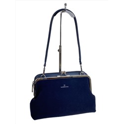 Женская сумка из искусственной кожи и натуральной замши, цвет синий