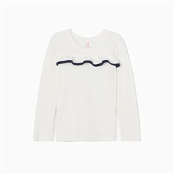 Джемпер для девочки школьный, цвет молочный, рост 122 см