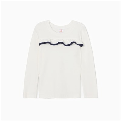 Джемпер для девочки школьный, цвет молочный, рост 122 см