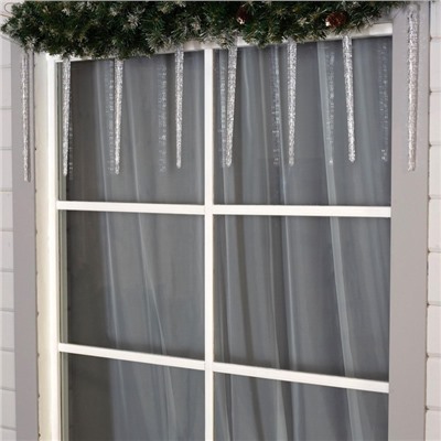 УЦЕНКА Гирлянда «Сосульки рифленые» 2.5×0.5 м, IP65, прозрачная нить, 288 LED, свечение мульти с эффектом стекания, 12 В