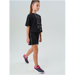 Комплект трикотажный для девочек: фуфайка (футболка), шорты