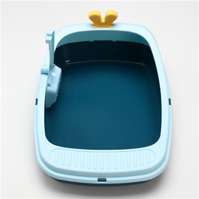 Туалет с бортом 46×35×18 см, голубой