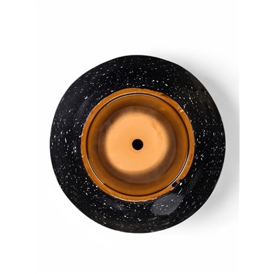 Горшок для цветов «Гранит», 8 л, d=29.5 см, h=33 см, керамика, с поддоном, чёрный