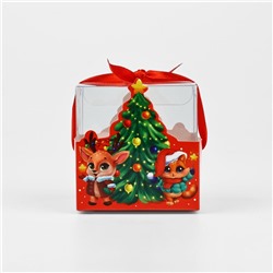 Коробка подарочная новогодняя складная «С Новым годом», 7×7×7 см