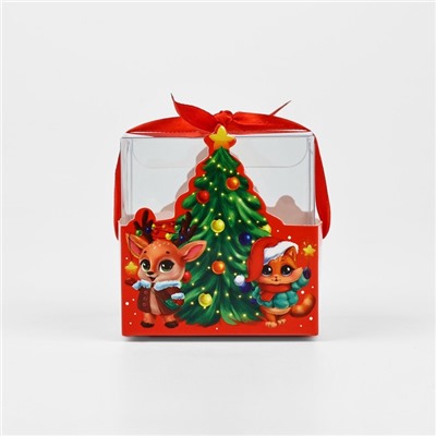 Коробка подарочная новогодняя складная «С Новым годом», 7×7×7 см