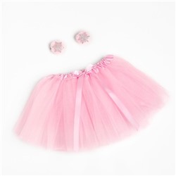 Набор для фотосессии KAFTAN «Пушистая снежинка»; юбка и заколки для волос, розовая, рост 86-104 см