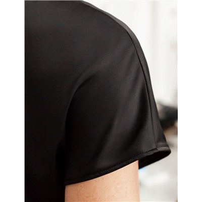 Блузка из стаина с коротким рукавом