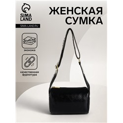 Сумка женская кросс-боди на молнии, 22×9×14 см, чёрная