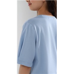 Фуфайка (футболка) для девочки Гретта-4 (Светло-голубой)