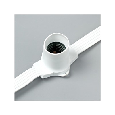 Гирлянда «Белт-лайт» 50 м, IP65, 5W, белая каучуковая нить, шаг 15 см, Е27 (без ламп), 220 В