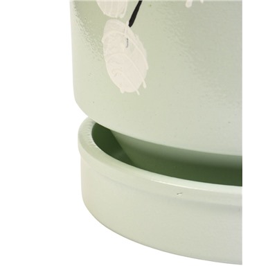 Горшок для цветов «Листья», 3.4 л, d=18.5 см, h=18 см, керамический, с поддоном