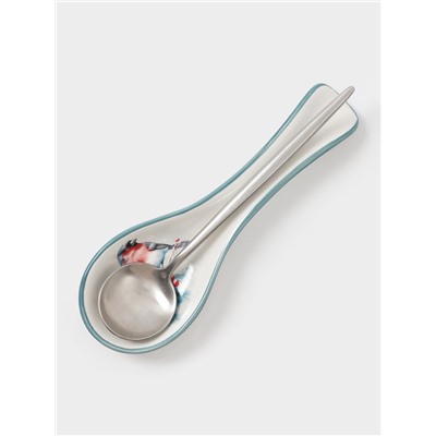 Подставка под ложку новогодняя Доляна «Зимний вечер», 22.3×7.1×2.7 см, доломит, белая