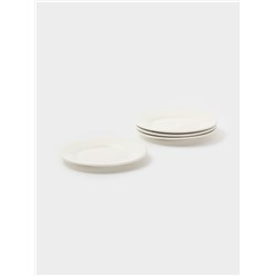 Тарелки десертные Доляна White Label, набор 4 шт., d=15 см, фарфор, белые