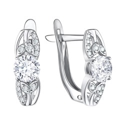 Серьги из серебра куб.циркон., Л-10190