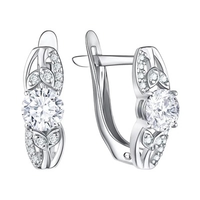 Серьги из серебра куб.циркон., Л-10190