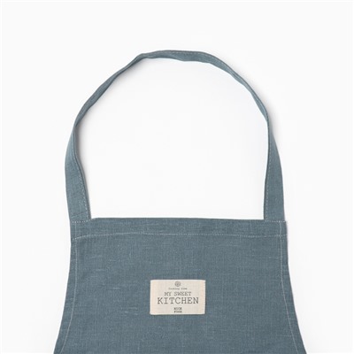 Фартук «Этель» ECO turquoise, 60×70 см, 100% лён, 245 г/м²