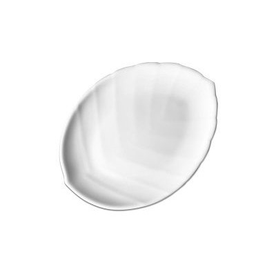 Тарелка плоская 19 см белье, форма листок 6/48, 100б-л7,5