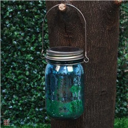 Фонарь садовый на солн.батарее банка, 7x13см, 1LED*шампань, 1x1.2V Ni-MH AAA300mAh, стекло