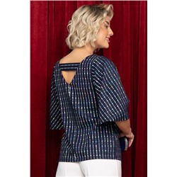 Блуза праздничная Ты ослепляешь! (синяя) Б14698-7М