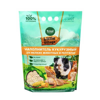 Наполнитель кукурузный для мелких животных и рептилий, 5 л, LITTLE VILLAGE-Triol