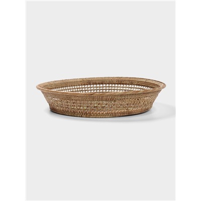 Корзина плетёная из ротанга «Цветы», 34×34×6 см, МИКС