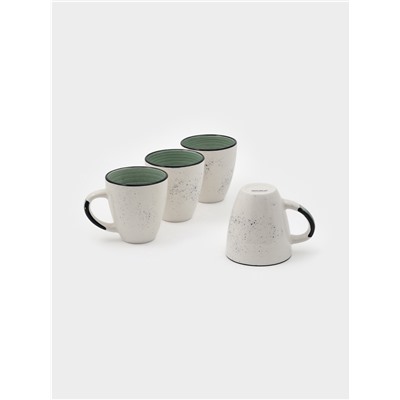 Набор кружек Доляна Nature, 4 шт., 400 мл, керамика, зелёные